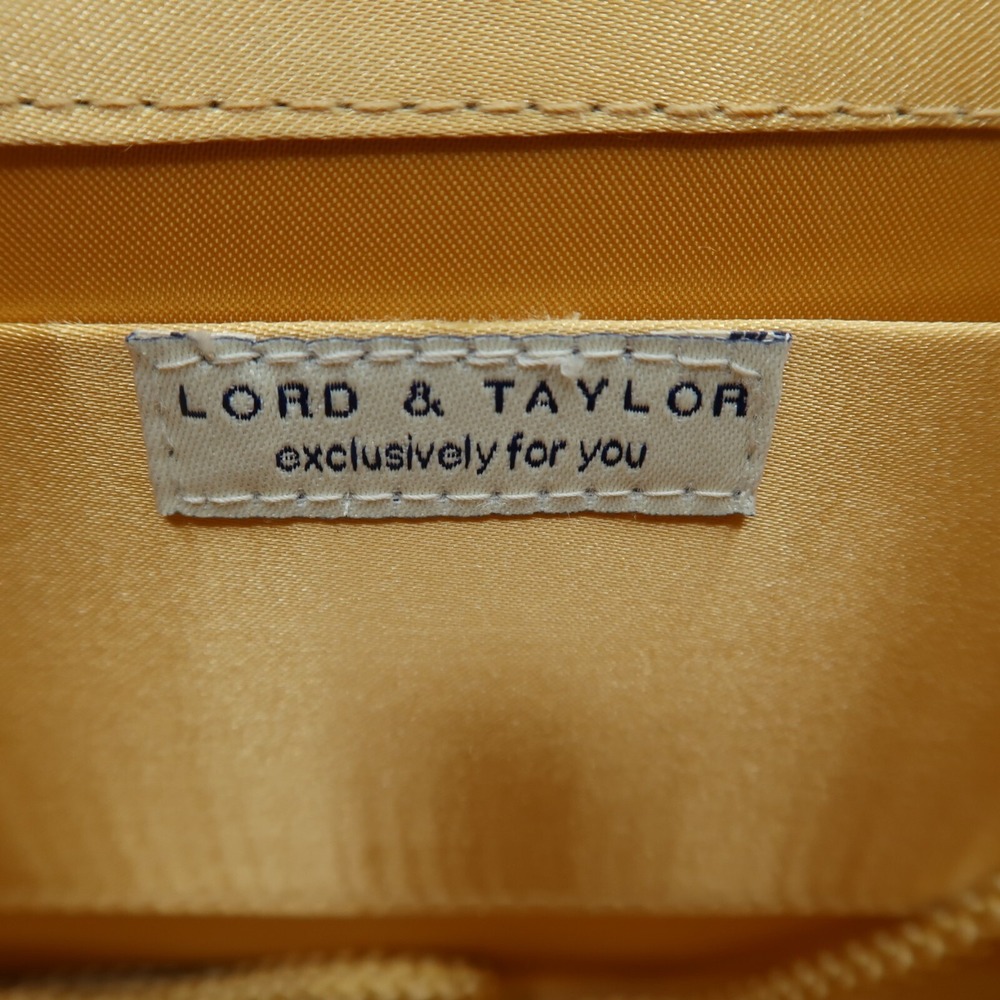 Vintage 80s LORD & TAYLOR Gold Satin Purse Handbag w Mirror & Crossbody Strap - Picture 6 of 8